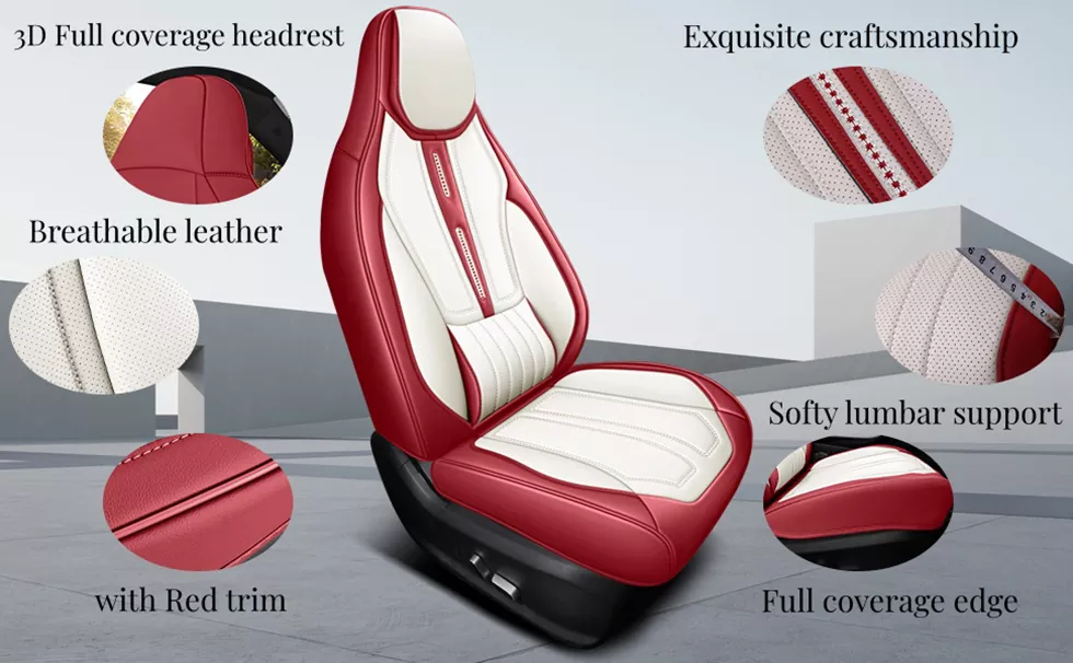 Universal Integrated Car Seat Covers with Lumbar Support